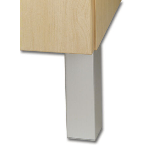 Dekorfuß Square 45x45 mm, Länge 150 mm, Kunststoff silberfarbig
