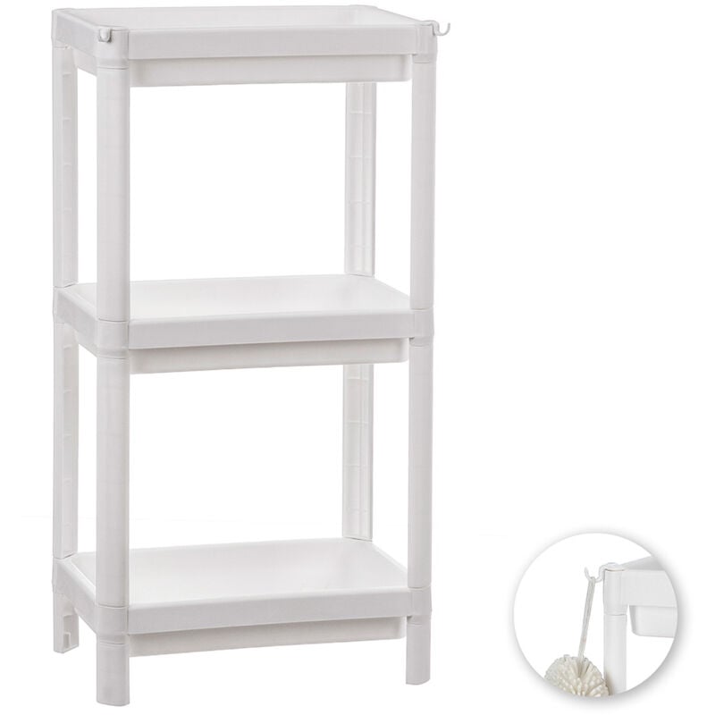 Dekorum Etagère deBain Etagère Blanc Plastique 35,5 x 23 x 75 cm