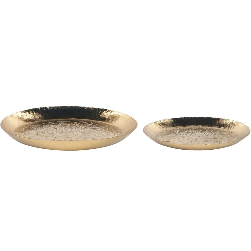 Beliani Dekotablett 2er Set Sadane Metall Gold