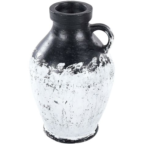 Dekovase MASSALIA Keramik 33 cm Weiß