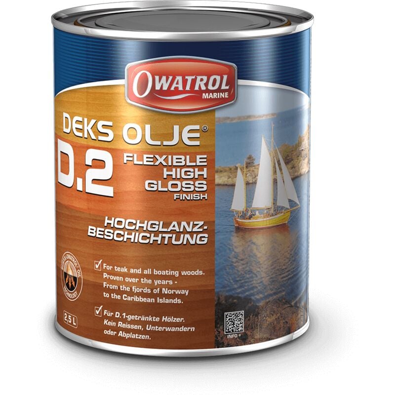 Owatrol - Vernis marine souple Brillant deks olje D.2 Incolore 2.5 litres