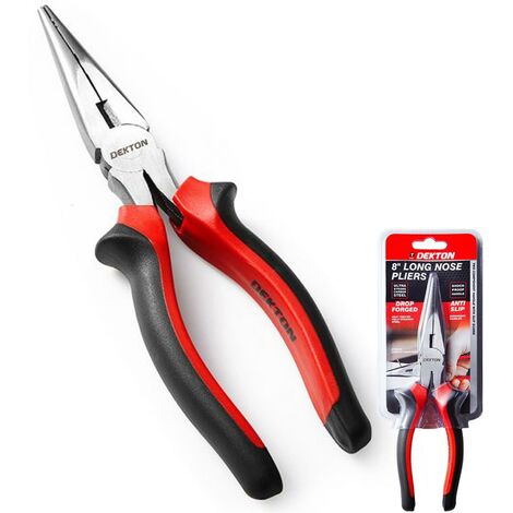 Dekton 200mm Long Nose Pliers Needle Pinch Nosed Wire Cutters Tool 8"