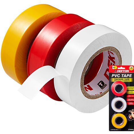 Dekton 3pc PVC Electrical Insulating Insulation Self Amalgamating Tape 15mmx13m