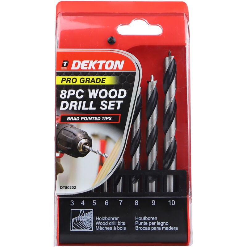 Dekton DT80202 8PC PRO WOOD DRILL 2-10mm