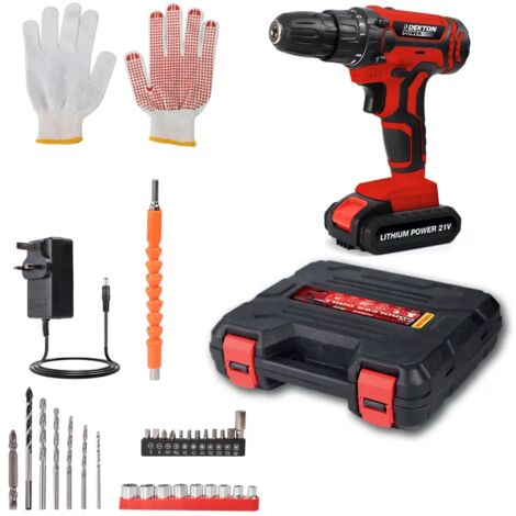 DEKTON CORDLESS DRILL 21V KEYLESS LITHIUM LI-ON BATTERY SCREWDRIVER 610025