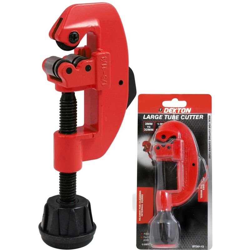 Dekton Adjustable Large Tube Wheel Roller Pipe Cutter 3 - 22mm 1/8" To 7/8"
