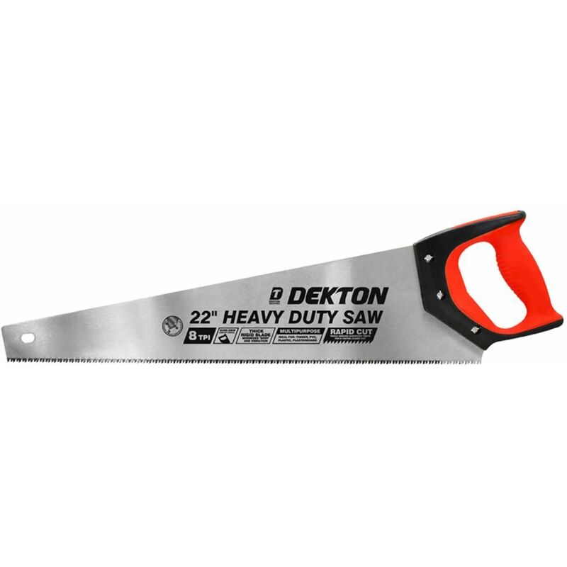 DT45624 22 inch 8TPI Triple Ground Rapid Cut Hardpoint Handsaw - Dekton