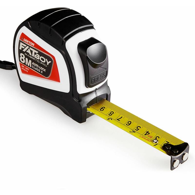 DT55175 Fatboy Magnetic Tape Measure Autolock 8m X 25mm - Dekton