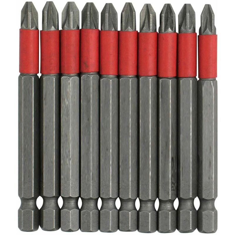 Dekton DT65414 10 Piece 75mm Non-Slip Pozi* PZ2 Power Drill Screwdriver Bit Set