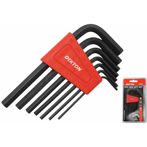 Dekton DT85526 7 Piece Black Hex Key Set Includes Handy Key Holder