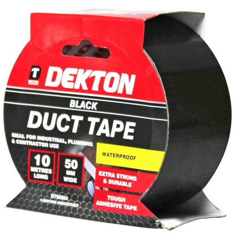 Dekton - DT90864 Black Cloth Duct Tape 50mm x 10m