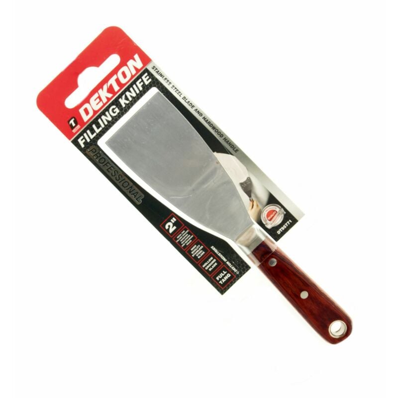 Dekton - Stainless Steel Wallpaper Paint Stripper Filling Putty Knife Tang Scraper 2'