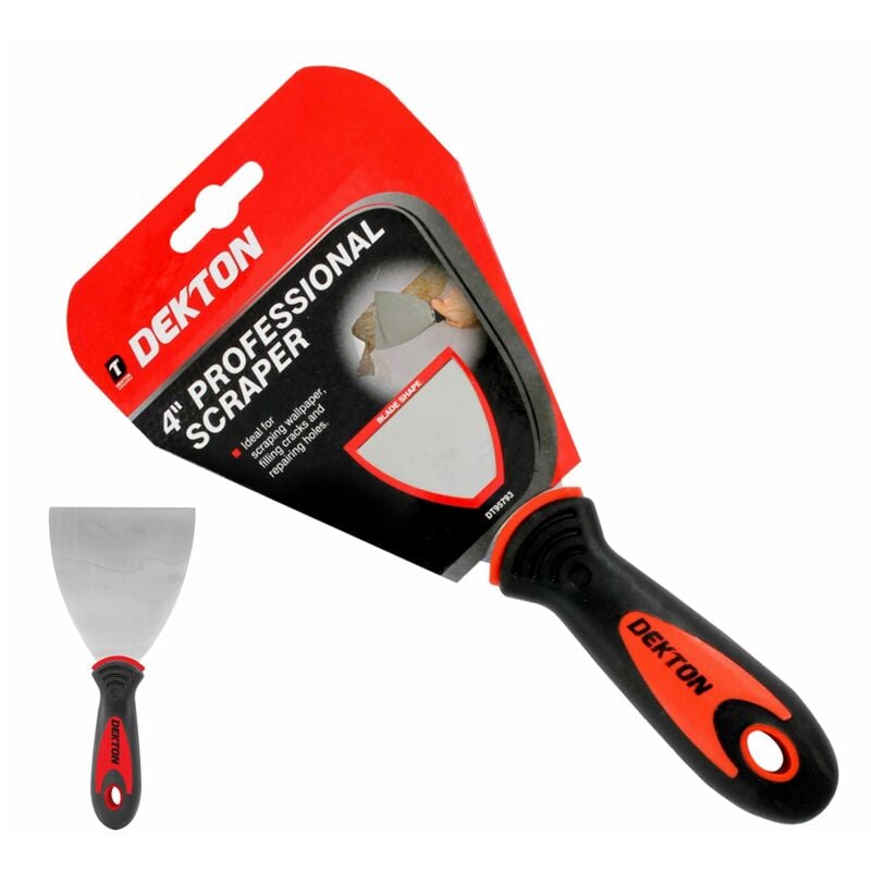 Dekton - Professional Scrapers Paint Fill Knife Decorators Scraper Stainless Steel 4'