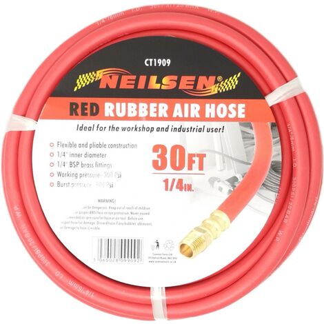 Wolf Air 20m Retractable Rubber Air Hose Reel 8mm Bore BSP Mounting Kit