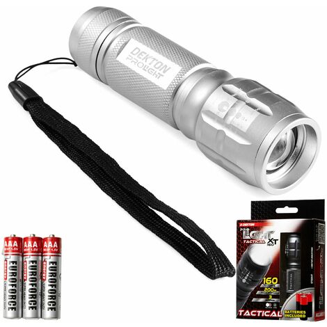 Dekton Tactical XT 160 COB LED Torch 160 Lumens 200M Flashlight With Batteries