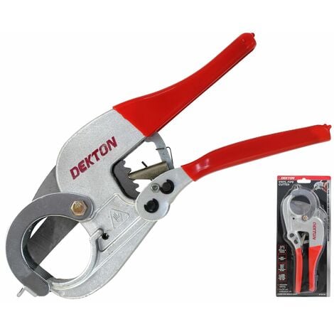 Dekton Vinyl Waste Plastic Pipe Cutter Ratchet Plumbers Tool Capacity 42mm