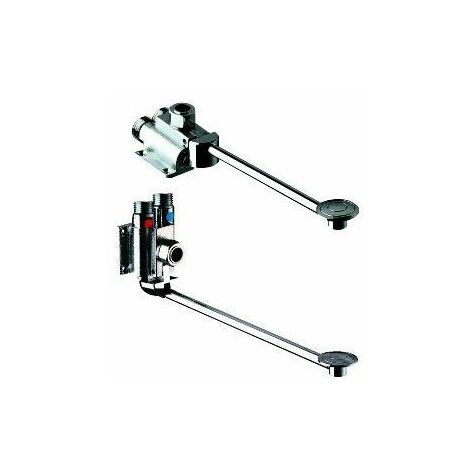 Mitigeur non temporisé MIXFOOT à commande au pied pour lavabo - Montage mural, fixation par 4 vis, écrous 1/2" diamètre 14