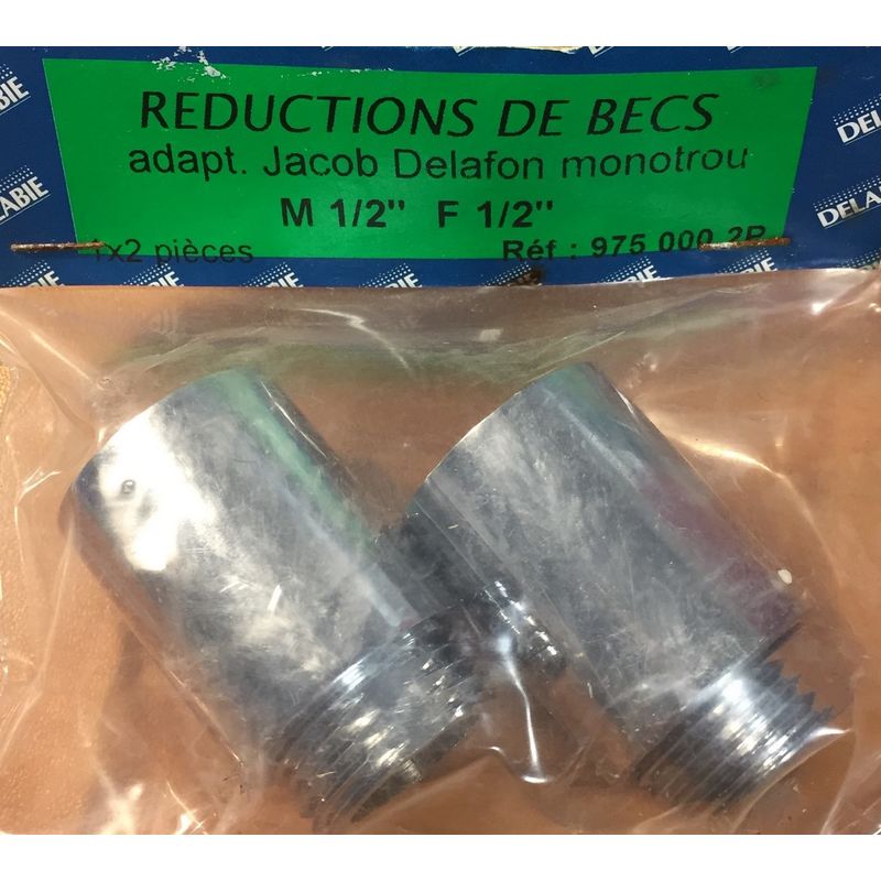 

Delabie 975000.2P - picos descuentos - adaptador J. Delafon solo agujero MF1 / 2 '(2 piezas)