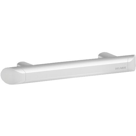 Delabie – Barre de maintien droite en aluminium blanc mat – Longueur 300mm – Capacité de charge 200kg – Fixations invisibles pour mur béton