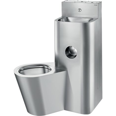 Delabie Combiné pénitentiaire KOMPACT WT WC sol, gauche, version 1.4301 sat