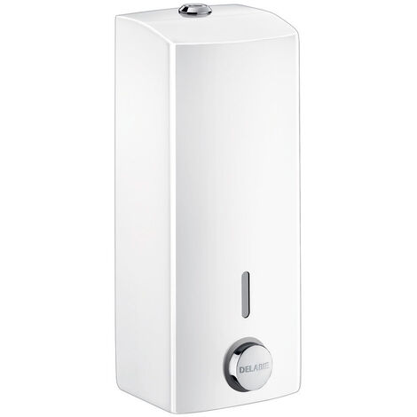 Delabie – Distributeur de savon mural 1 litre – Capot inox 304 bactériostatique – Antivandalisme avec serrure – Montage mural rapide
