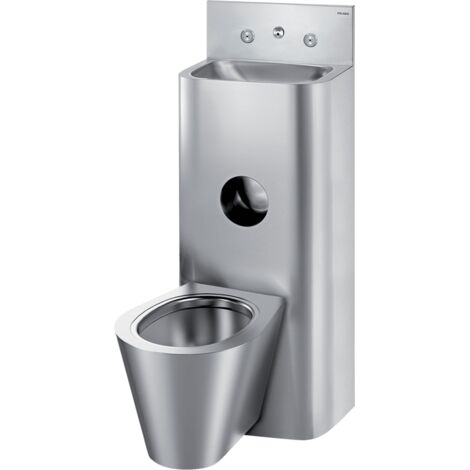 Delabie Kombi prisonnier KOMPACT TC, WT, mur WC avec raccords en acier inoxydable 1.4301 sat