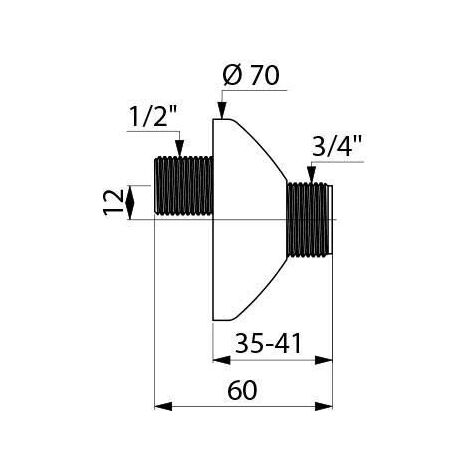 DELABIE M1/2 M3/4 raccordi sfalsati sotto rosetta 12 mm - Set di 2 - 856027.2P