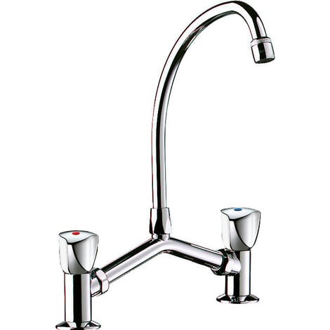 Delabie - Mélangeur de lavabo 2 trous M1/2 entraxe 100-240 mm en laiton chromé