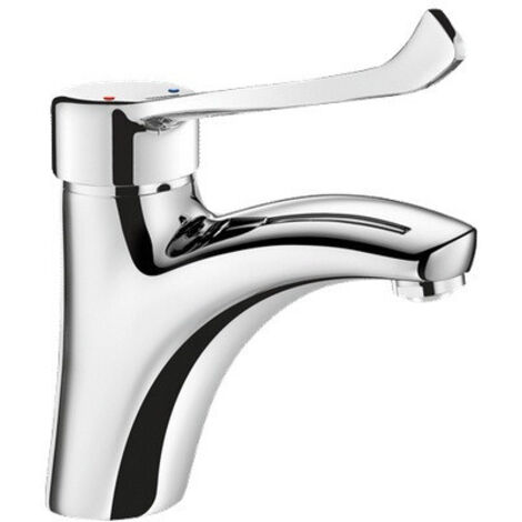 Delabie - Mezclador mecánico de lavabo BIOSEGURO sin desagüe desplegable Latón cromado