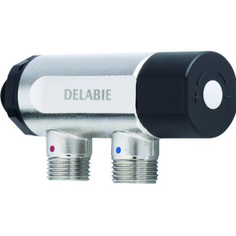 Delabie – Mitigeur thermostatique compact M3/4' – Longueur 140 mm – Sécurité antibrûlure – Débit minimum 5 l/min – Pour 2 à 10 postes sanitaires