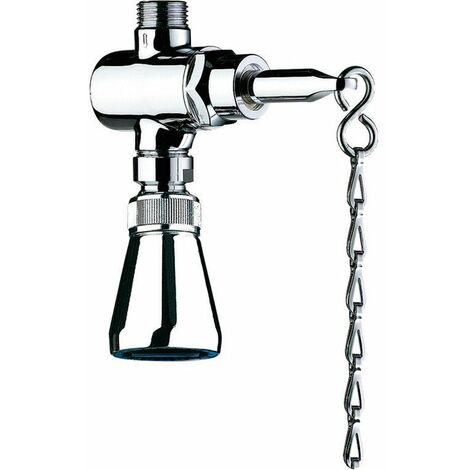 Delabie – Pomme de douche à chaîne orientable – Débit 9 l/min à 3 bar – Corps en laiton massif chromé – Temporisation 15 secondes