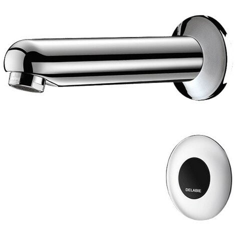 Delabie - Robinet de lavabo électronique TEMPOMATIC sur secteur 230/12 V Bec fixe chromé L.170 mm