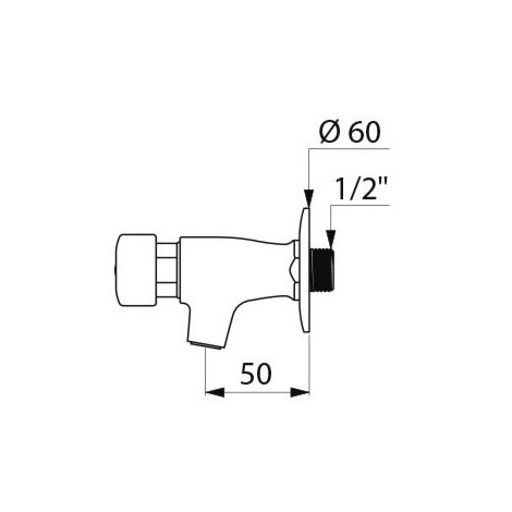 Delabie – Robinet lavabo mural temporisé 7s – Brise-jet antitartre – Finition chromée – Débit ajustable 1,4 à 6 l/min – 746292