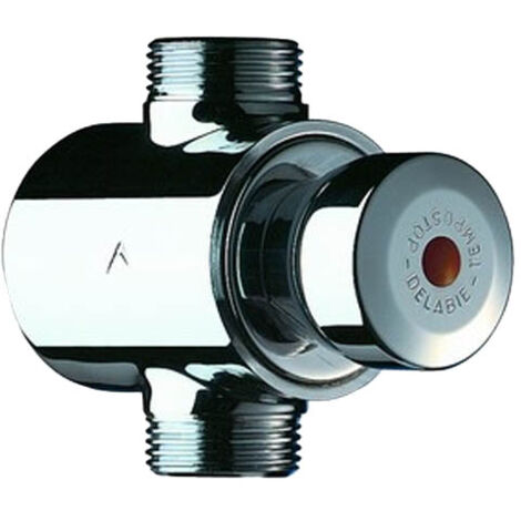 Delabie – Robinet temporisé pour douche – Corps en laiton massif chromé – Débit ajustable 12 à 75 l/min – Hauteur 72 mm – Système sans réglage de débit - MM 20-27