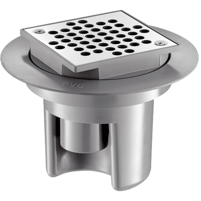 Delabie - Siphon de sol Ø165 mm - grille 100x100 chrome - hauteur réglable