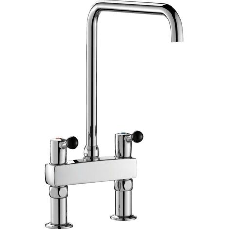 Delabie Support MBatt. Support à 2 trous, débit 100 l/min, sortie pivotante D22, L300 H380mm