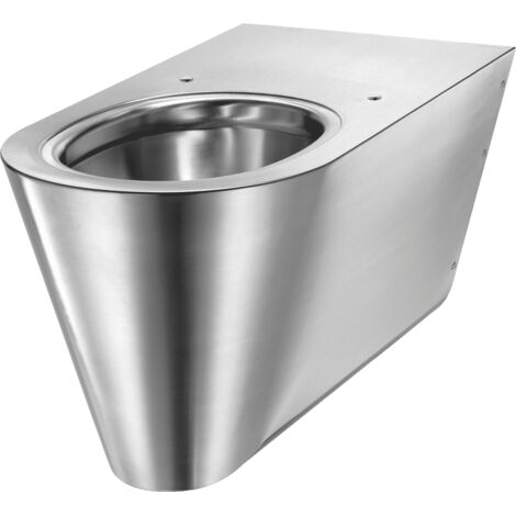 Delabie WC 700 S fixation murale avec raccordement arrière en acier inoxydable matériau 1.4301 satiné - Version accessible
