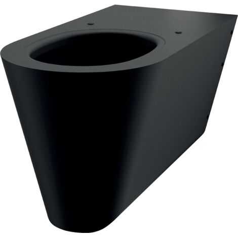 Delabie WC 700 S fixation murale raccordement arrière en acier inoxydable matériau 1.4301 noir mat - Version accessible