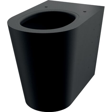 Delabie WC S21 P raccordement au sol arrière en acier inoxydable mat noir
