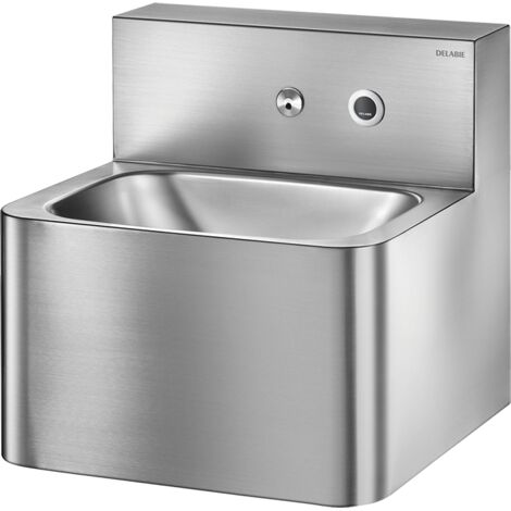 Delabie WT TEK support mural avec robinetterie électronique intégrée, finition inox 1.4301 satiné