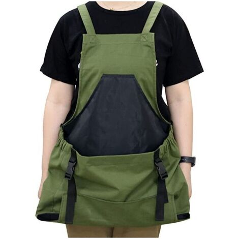 Delantal ajustable para recoger frutas y verduras. Bolsillos para almacenar frutas y verduras.