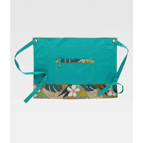 Delantal antimanchas estilo francés estampado combinado M759 WORKTEAM  Turquesa