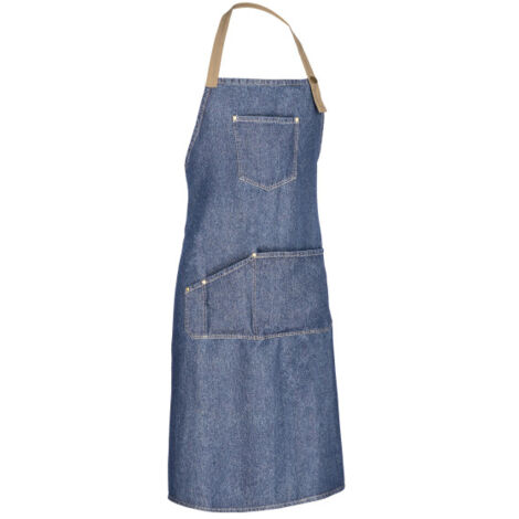 Delantal con peto vaquero multibolsillos tirante ancho regulable VALENTO CORIANDER