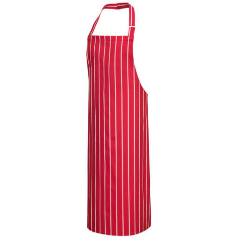 Delantal de Carnicero Profesional de Algodón / Rojo Blanco