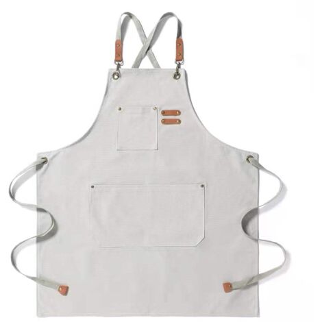 Delantal de cocina, delantal para barbacoa para hombre, delantal de trabajo para mujer con correa ajustable y 3 bolsillos, delantales de lona para camareros, cocina y pintura.