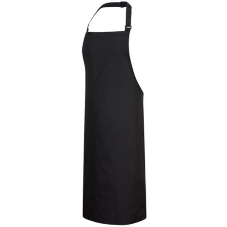 Delantal de polialgodón con peto, diseño clásico talla única S841  Negro