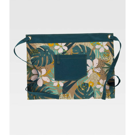 Delantal francés con estampado y remaches para servicios M757 WORKTEAM  Verde oscuro