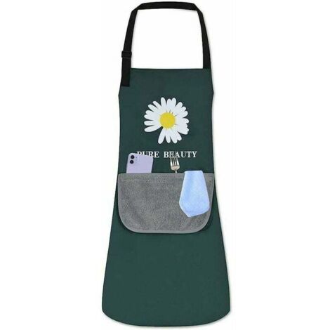 Delantal impermeable de cocina, ajustable con bolsillo, para barbacoa, para mujeres, hombres y adultos.