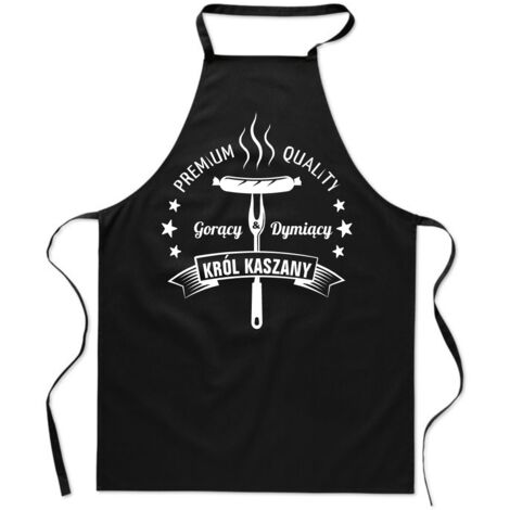 DELANTAL negro con estampado divertido de cocina KING OF GROATS para hombre para asar a la parrilla