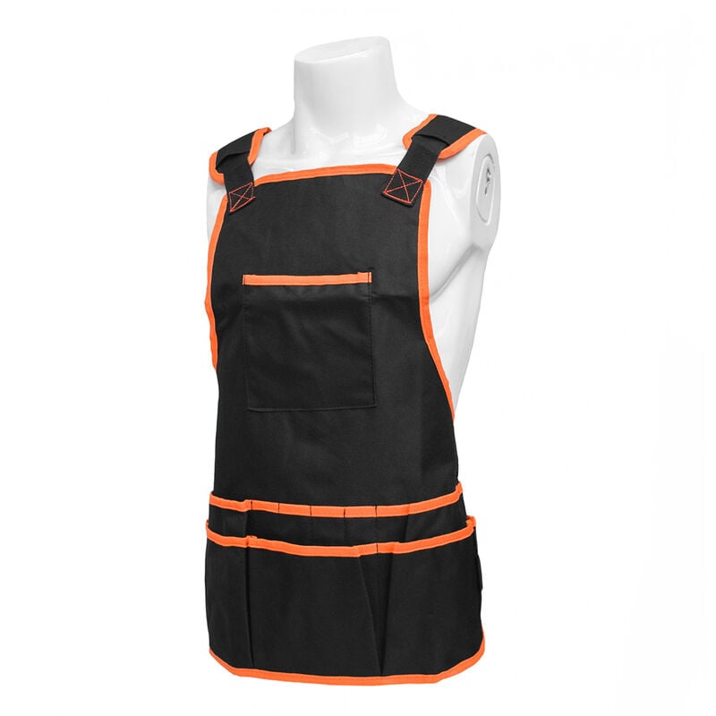 

Delantal para herramientas de jardin, delantal para herramientas de cintura ajustable, con bolsillos Kit de jardineria,naranja